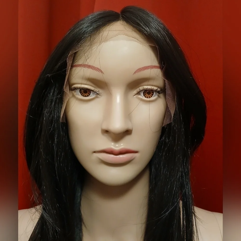 ISIS Brown Sugar Soft Swiss Lace Human Hair Blend Wig #2 Dark Brown Lace Front‌